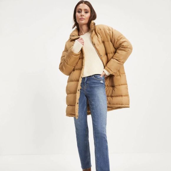 Vici Jackets & Blazers - VICI Tan Canel Puffer Coat Med